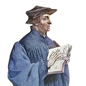 Portrait of Huldrych Zwingli or Ulrich Zwingli (1 January 1484 - 11 October 1531) leader of the Reformation in Switzerland