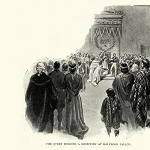 Queen Victoria holding a reception at Holyrood Palace, Scotland