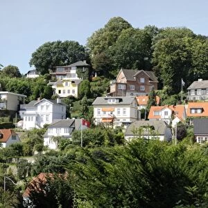 Residential houses at Suellberg hill, Blankenese district, Hamburg, Germany