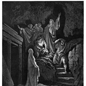 Resurrection of Lazarus engraving 1870