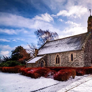 Rhug Chapel in the snow at Corwen
