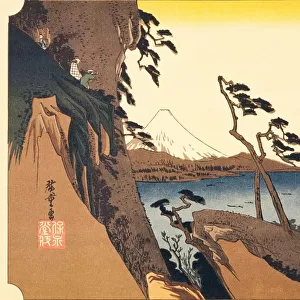 Scenery of Yui in Edo Period, Painting, Woodcut, Japanese Wood Block Print
