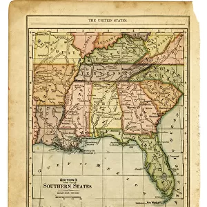the southern states usa map