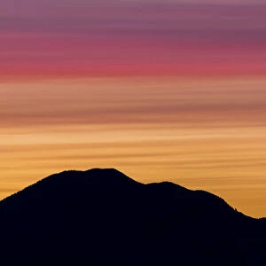 Sunset over Mount Walker, Seabeck, Washington State, USA