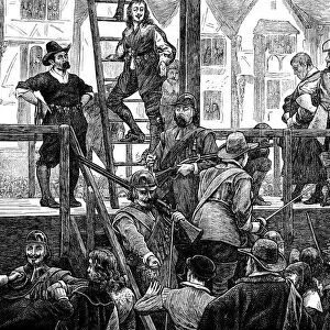 Tomkins and Challoner, led to gallows, Holborn, London, 1643 (illustration)