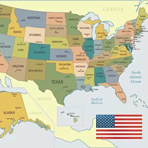 Map Poster Print Collection: USA Maps