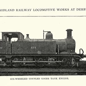 Victorian six wheeled coupled goods steam train