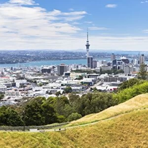 View from Mount Eden, a volcano mountain, over Auckland, Mount Eden, Auckland, Auckland Region, New Zealand