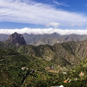 View of the valley and the mountains, Tamargada, La Gomera, Canary Islands, Spain