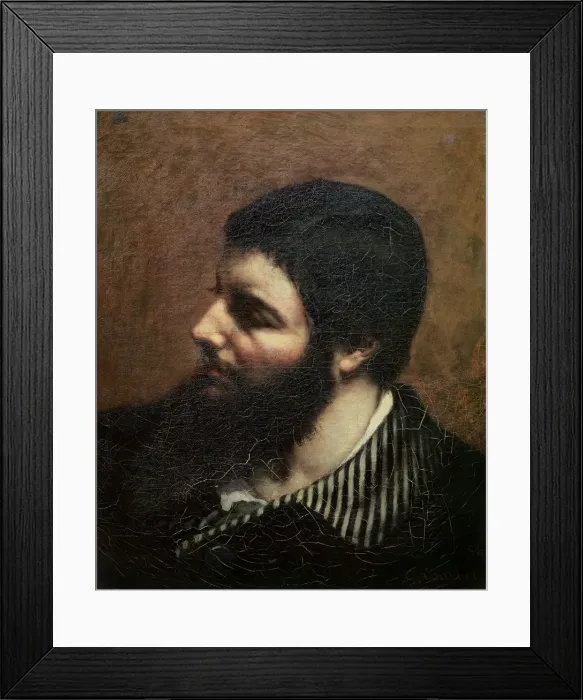 Framed Print : Self Portrait with Striped Collar (oil on canvas) Framed Print : Self Portrait with Striped Collar (oil on canvas)