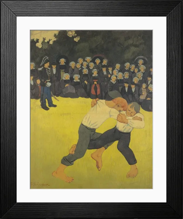 Framed Print : The Wrestling Bretons, c. 1893 (oil on canvas) Framed Print : The Wrestling Bretons, c. 1893 (oil on canvas)