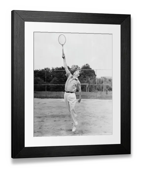 Framed Print : Man playing tennis Framed Print : Man playing tennis