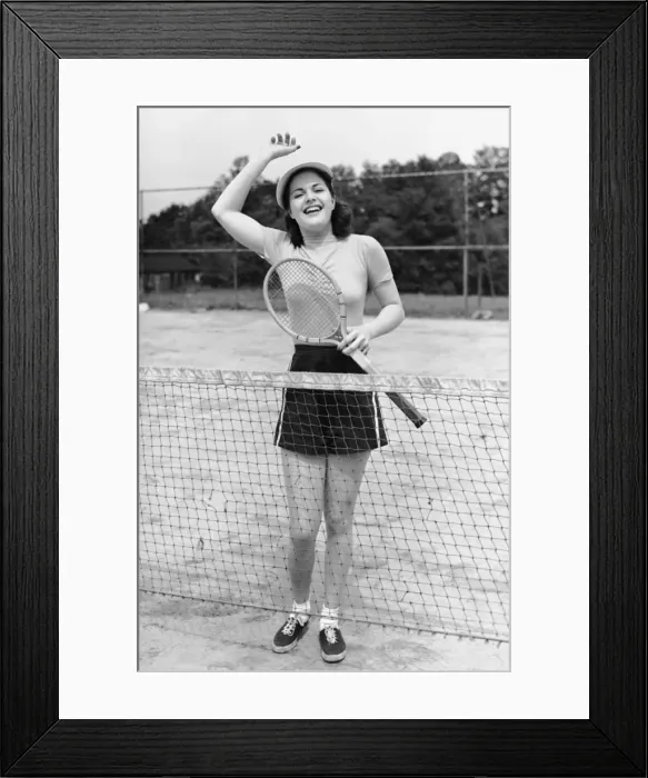 Framed Print : Woman at tennis court Framed Print : Woman at tennis court