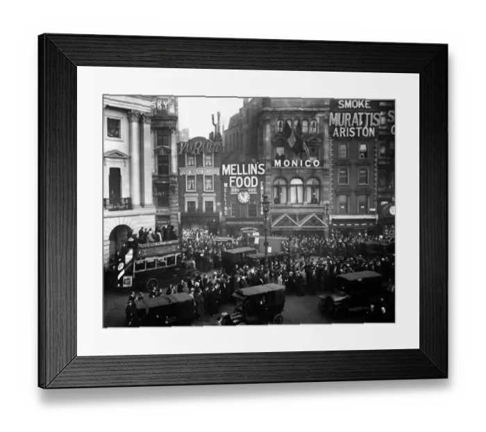 Framed Print : Armistice. November 1919: Crowds celebrating the anniversary of the armistice