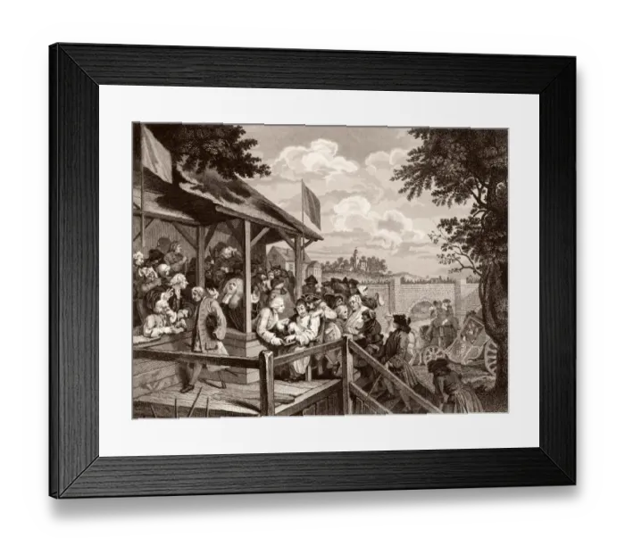 Framed Print : People voting in 18th century election Framed Print : People voting in 18th century election
