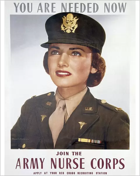 Vintage Army Nurse Corps Poster WWII