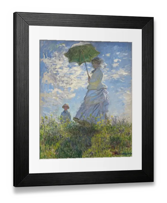Framed Print : Woman with a Parasol, Madame Monet and Her Son, 1875 Framed Print : Woman with a Parasol, Madame Monet and Her Son, 1875