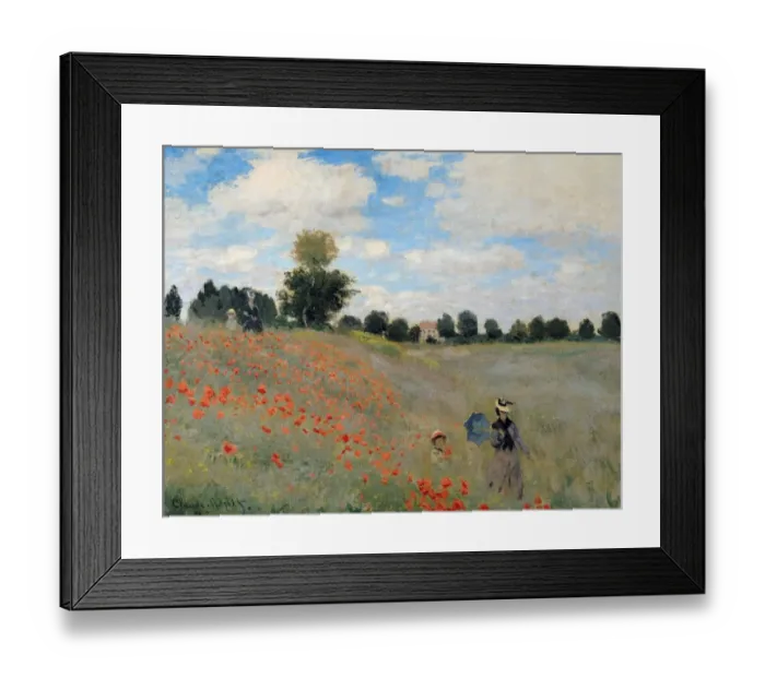 Framed Print : Wild Poppies, near Argenteuil (Les Coquelicots: environs d Argenteuil), 1873