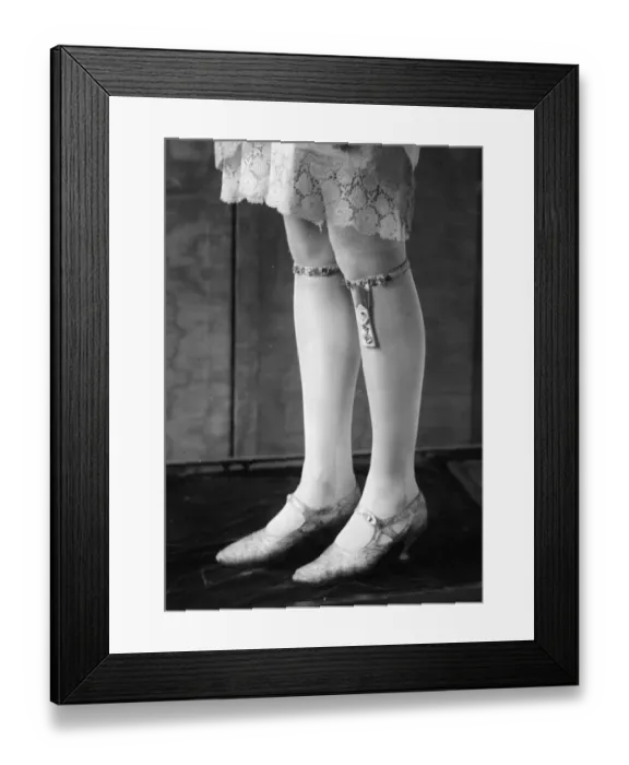 Framed Print : Garters. 1920: A pair of garters. (Photo by Hulton Archive / Getty Images)