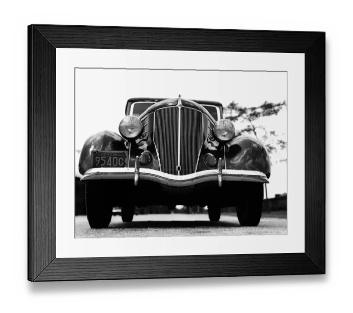 Framed Print : Front view of 1930s car Framed Print : Front view of 1930s car