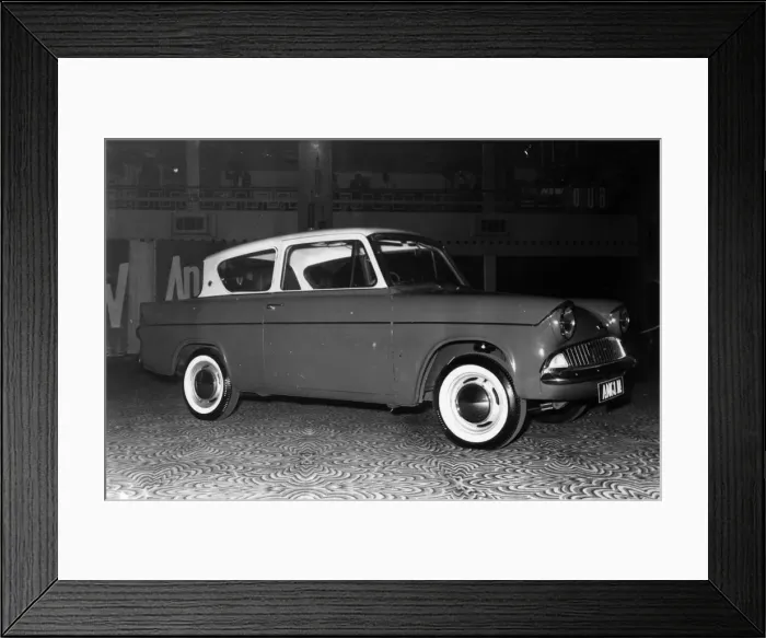 Framed Print : Speedster. 30th September 1959: The Ford Anglia a two door saloon with a 997cc engine Framed Print : Speedster. 30th September 1959: The Ford Anglia a two door saloon with a 997cc engine