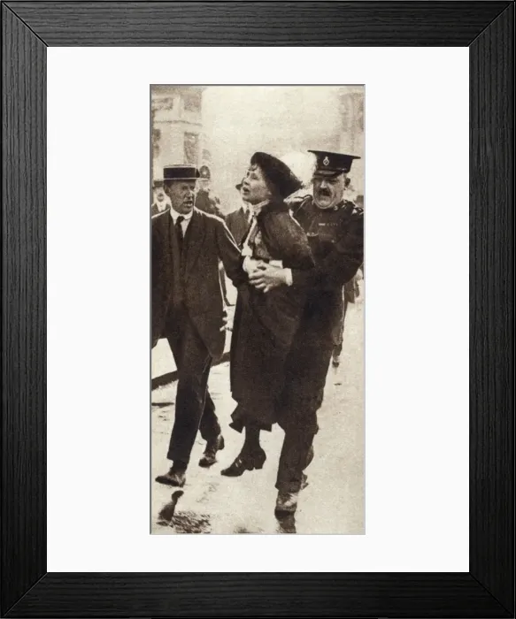 Framed Print : Emile Pankhurst Arrested During Protest Framed Print : Emile Pankhurst Arrested During Protest