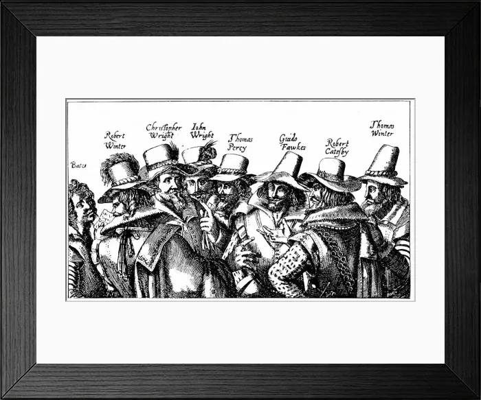 Framed Print : Conspirators of 17th century Gunpowder Plot Framed Print : Conspirators of 17th century Gunpowder Plot