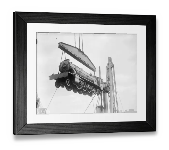 Framed Print : Hoisting Locomotive