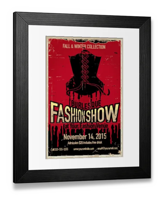 Framed Print : Sexy black corset lingerie with dripping blood vintage sample text