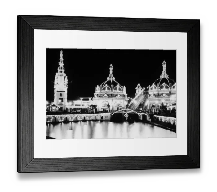 Framed Print : Human Dynamo; Luna Park on Coney Island lit up at night Framed Print : Human Dynamo; Luna Park on Coney Island lit up at night