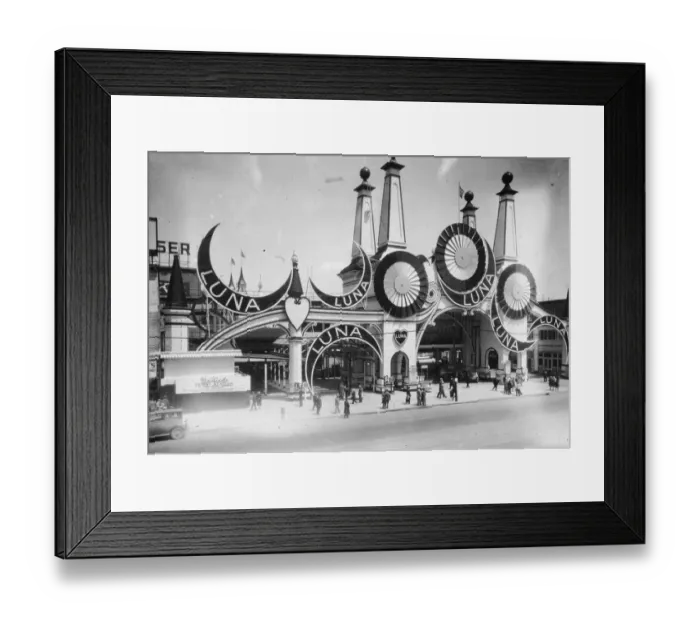 Framed Print : People outside the entrance to Luna Park on Coney Island, New York Framed Print : People outside the entrance to Luna Park on Coney Island, New York