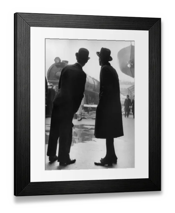 Framed Print : Festival of Britain Exhibition; Dignitaries of St Pauls Church look at an engine