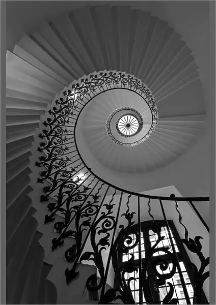 Spiral staircase; Tulip staircase, Queens House, Greenwich