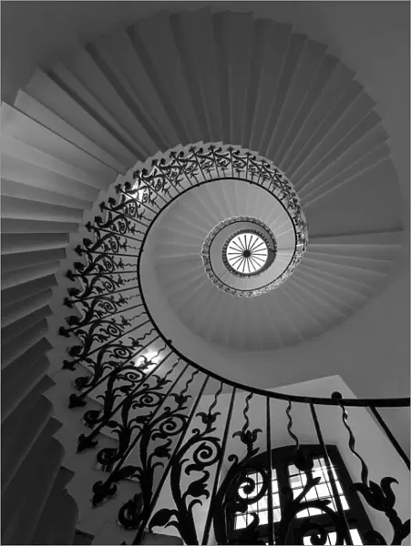 Spiral staircase; Tulip staircase, Queens House, Greenwich