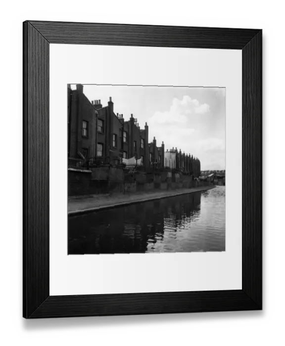 Framed Print : Houses backing onto a London Canal
