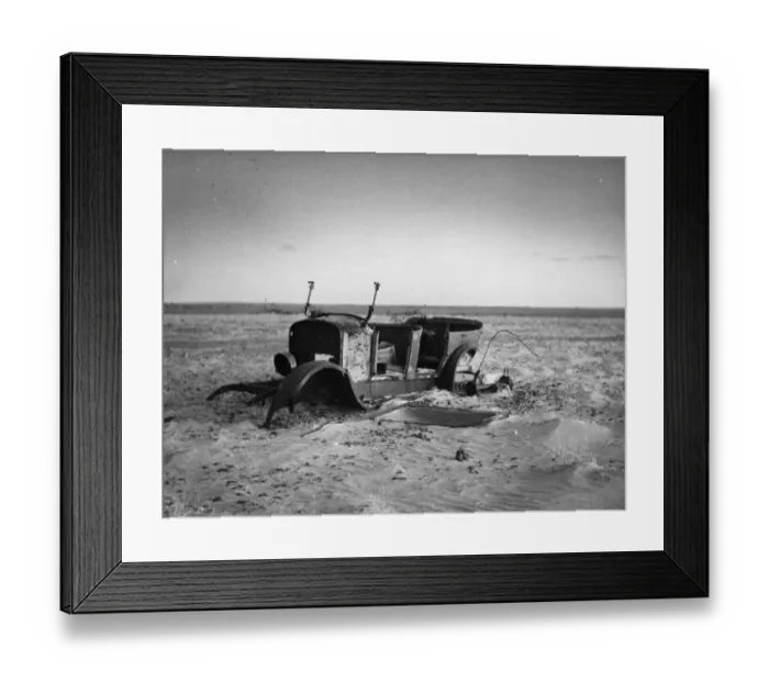 Framed Print : Desert Car Skeleton; Mail Truck, Australia