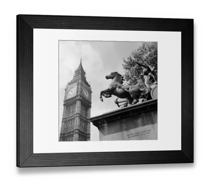 Framed Print : Big Ben. circa 1950: Big Ben is the great bell in the clock tower on the