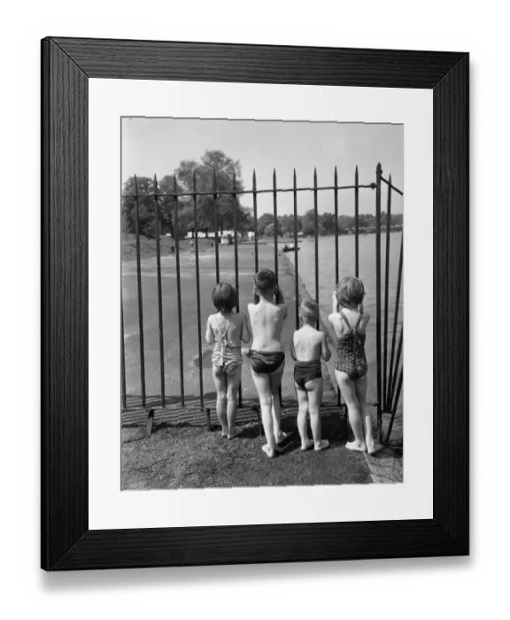 Framed Print : Barred Bathers Framed Print : Barred Bathers