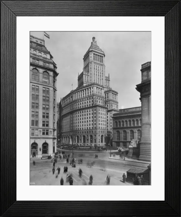 Framed Print : circa 1924: Pedestrians Walking at Bowling Green Framed Print : circa 1924: Pedestrians Walking at Bowling Green