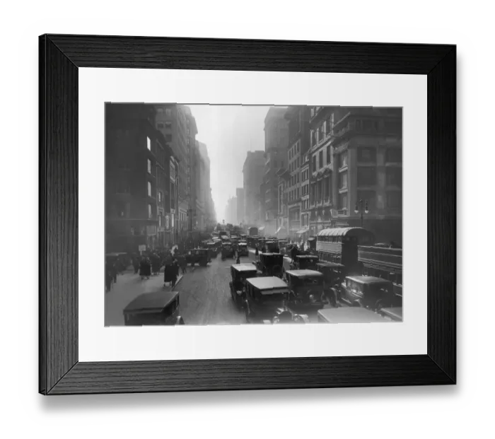 Framed Print : Midtown NYC; Cars, buses, and pedestrians crowd the streets and sidewalks Framed Print : Midtown NYC; Cars, buses, and pedestrians crowd the streets and sidewalks