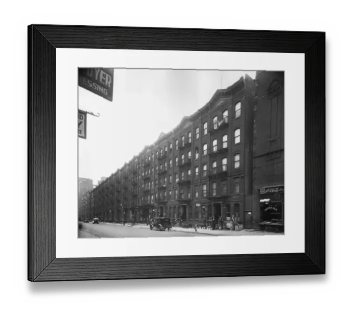 Framed Print : View of row house apartment buildings from 203-19 West 63rd Street in New York City Framed Print : View of row house apartment buildings from 203-19 West 63rd Street in New York City