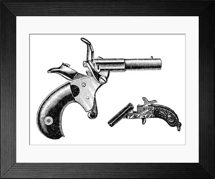 Framed Print : Pistol. illustration was published in 1895 catalogue of different goods