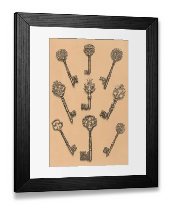 Framed Print : Chiselled Steel Keys Framed Print : Chiselled Steel Keys