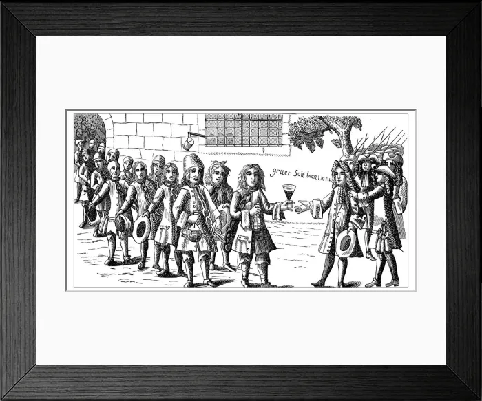 Framed Print : Antique illustration of prisoners Framed Print : Antique illustration of prisoners