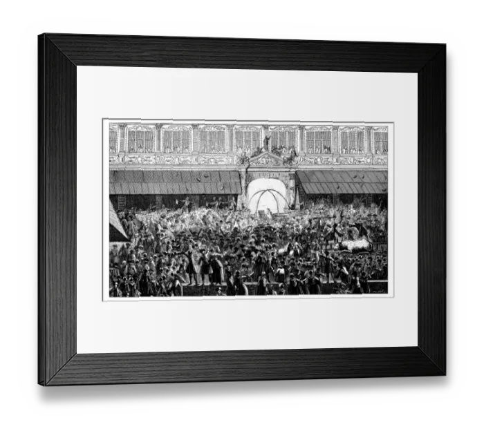 Framed Print : Antique illustration of distribution of food in Strasbourg Framed Print : Antique illustration of distribution of food in Strasbourg