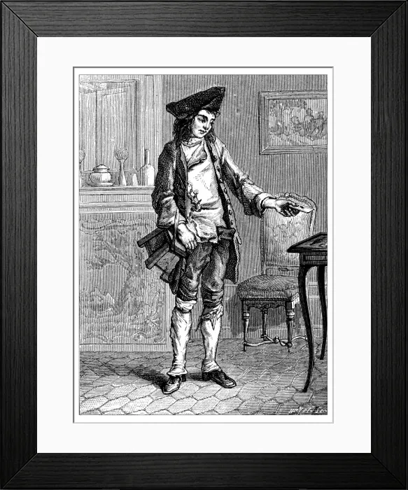 Framed Print : Antique illustration of people and jobs from Paris: Commissionaire Framed Print : Antique illustration of people and jobs from Paris: Commissionaire