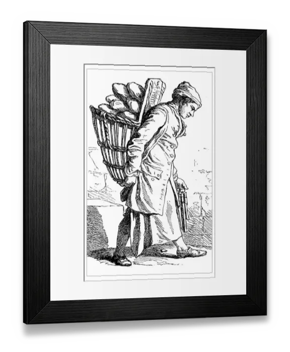 Framed Print : Antique illustration of people and jobs from Paris: Baker Framed Print : Antique illustration of people and jobs from Paris: Baker