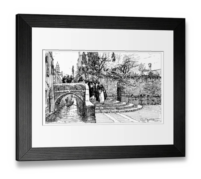 Framed Print : Antique illustration of religious procession in Venice Framed Print : Antique illustration of religious procession in Venice