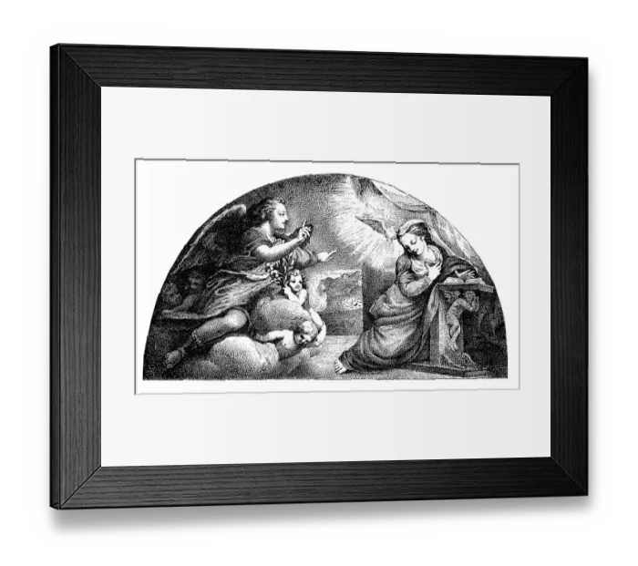 Framed Print : Antique illustration of Annunciation by Correggio Framed Print : Antique illustration of Annunciation by Correggio