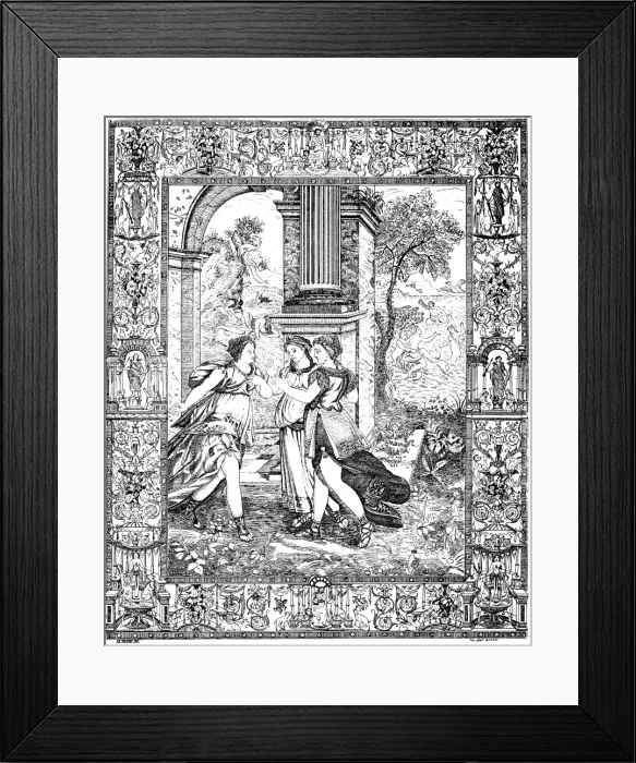 Framed Print : Antique illustration of Psyche with her two sisters Framed Print : Antique illustration of Psyche with her two sisters